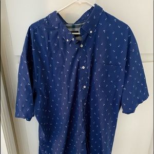 3XLT Navy blue shirt with anchors